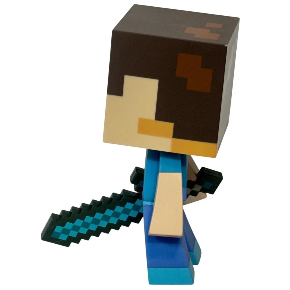 Minecraft Steve Diamond Sword Vinyl Action Figure 6 Inch Video Game Toy